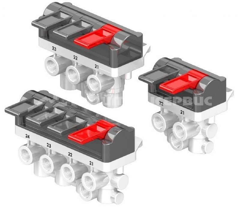 Пневмокнопка (двойная) TWO AIRWAY SWITCH G1/8" 6RR32K102A Пневмокнопка (двойная) TWO AIRWAY SWITCH G1/8" 6RR32K102A